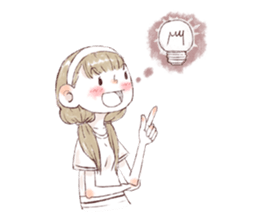 Water color girl's emotion sticker #721834