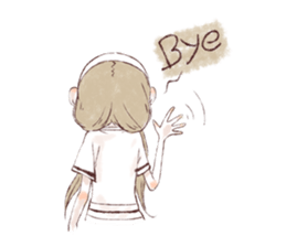 Water color girl's emotion sticker #721836