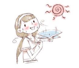 Water color girl's emotion sticker #721838