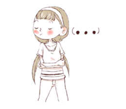 Water color girl's emotion sticker #721839