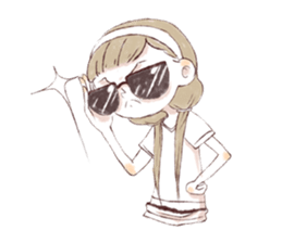 Water color girl's emotion sticker #721843