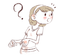 Water color girl's emotion sticker #721846