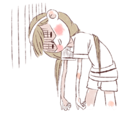 Water color girl's emotion sticker #721848