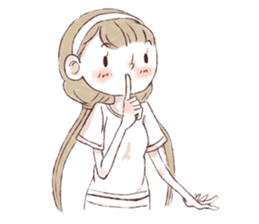 Water color girl's emotion sticker #721849