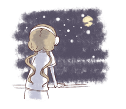 Water color girl's emotion sticker #721851