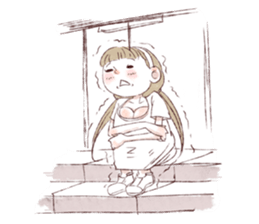 Water color girl's emotion sticker #721853