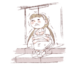 Water color girl's emotion sticker #721853