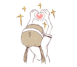 Water color girl's emotion sticker #721855