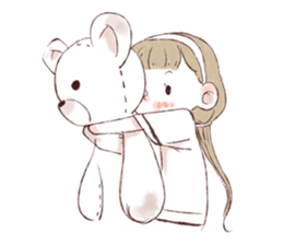 Water color girl's emotion sticker #721862