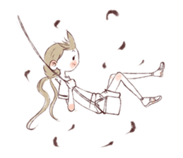 Water color girl's emotion sticker #721863