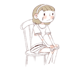 Water color girl's emotion sticker #721864