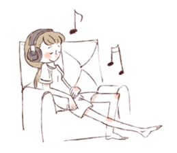 Water color girl's emotion sticker #721868