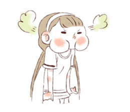 Water color girl's emotion sticker #721869
