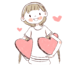 Water color girl's emotion sticker #721870