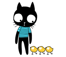 Dumjung the black cat sticker #729299