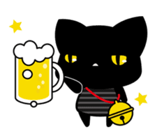 A white cat and black cat sticker #731031