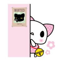 A white cat and black cat sticker #731034