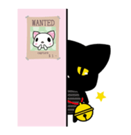 A white cat and black cat sticker #731035