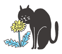 Sticker of a black cat sticker #732002