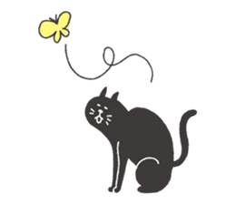 Sticker of a black cat sticker #732003