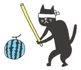 Sticker of a black cat sticker #732004