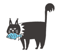 Sticker of a black cat sticker #732009