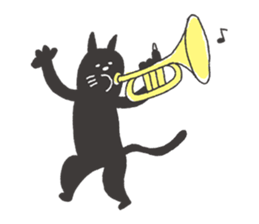 Sticker of a black cat sticker #732011