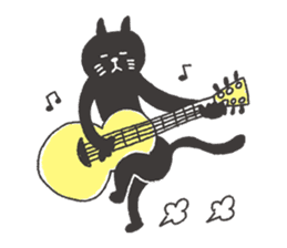 Sticker of a black cat sticker #732012