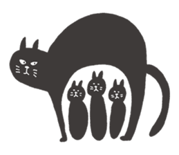 Sticker of a black cat sticker #732015