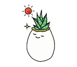 Succulent in egg shell sticker #733296