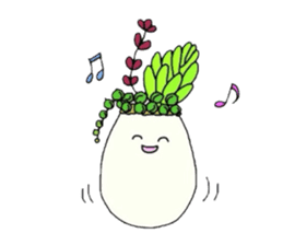 Succulent in egg shell sticker #733299