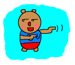 Bear in red underwear sticker #733894