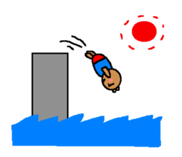 Bear in red underwear sticker #733895