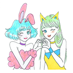 Bunny girl & Cat girl