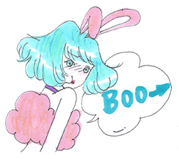 Bunny girl & Cat girl sticker #734484
