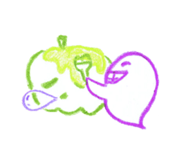 Hand-painted Halloween illustration sticker #736457