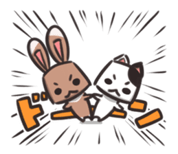box rabbit & box cat sticker #738180
