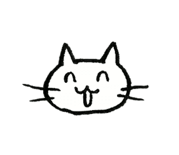 White cat sticker #738189