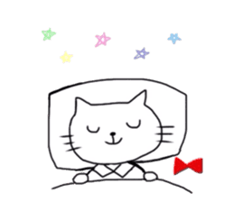 Cat wearing bow tie sticker #739199