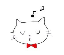 Cat wearing bow tie sticker #739201