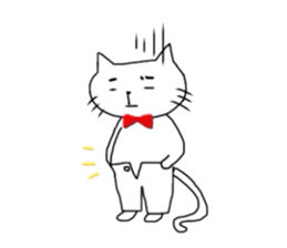 Cat wearing bow tie sticker #739202