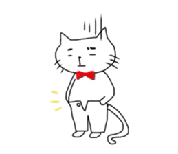 Cat wearing bow tie sticker #739202