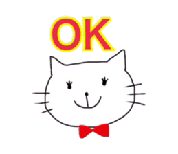Cat wearing bow tie sticker #739203