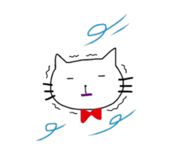 Cat wearing bow tie sticker #739206
