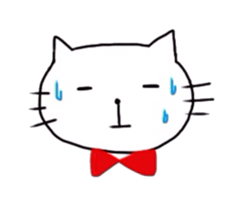 Cat wearing bow tie sticker #739215