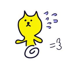 yellow happy cat 2 sticker #740348