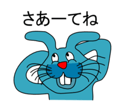 funny rabbit Mr.blue sticker #741065