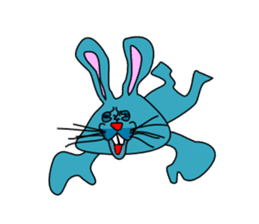 funny rabbit Mr.blue sticker #741076