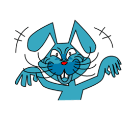 funny rabbit Mr.blue sticker #741081