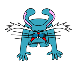 funny rabbit Mr.blue sticker #741084